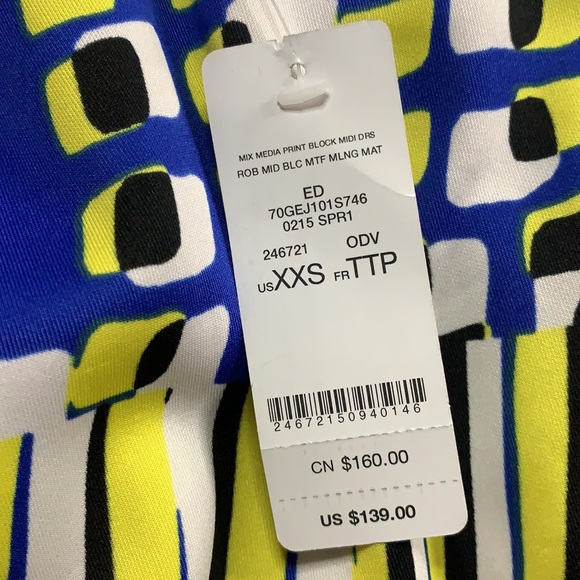 Mixed media print block midi dress - Picture 5 of 5